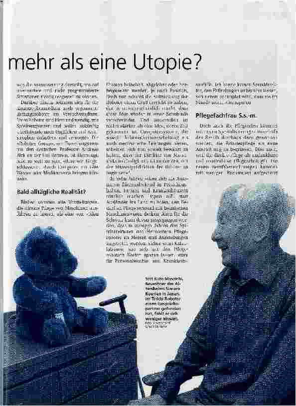 Vorschauseite 2: Schöne, neue Pflegewelt -mehr als eine Utopie?