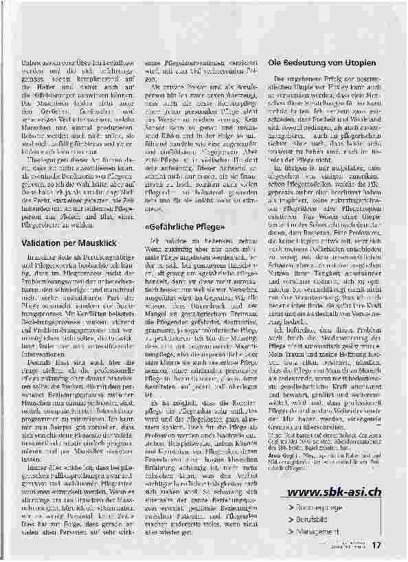 Vorschauseite 4: Schöne, neue Pflegewelt -mehr als eine Utopie?