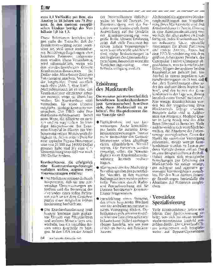 Vorschauseite 2: Überlebensstrategien im Krankenhauswesen Strategien für einen Wandel - 2. Teil