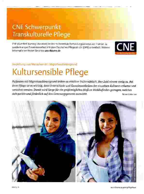 Vorschauseite 1: Begleitung von Menschen mit Migrationshintergrund Kultursensible Pflege