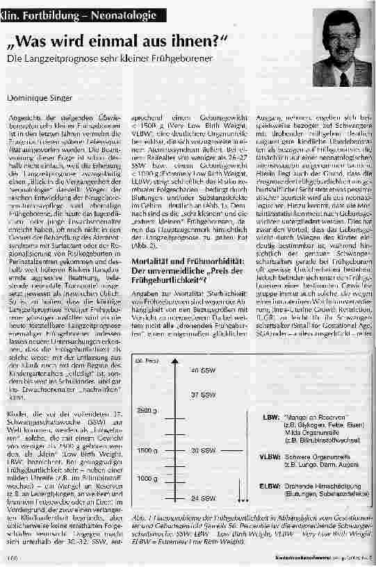 Vorschauseite 1: Was wird einmal aus ihnen? Die Langzeitprognose sehr kleiner Frühgeborener