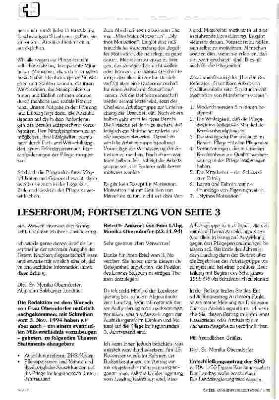Vorschauseite 3: Fruchtbare Arbeit von Qualitätszirkeln setzt Strukturen auf der Station und Motivation der Mitarbeiter voraus