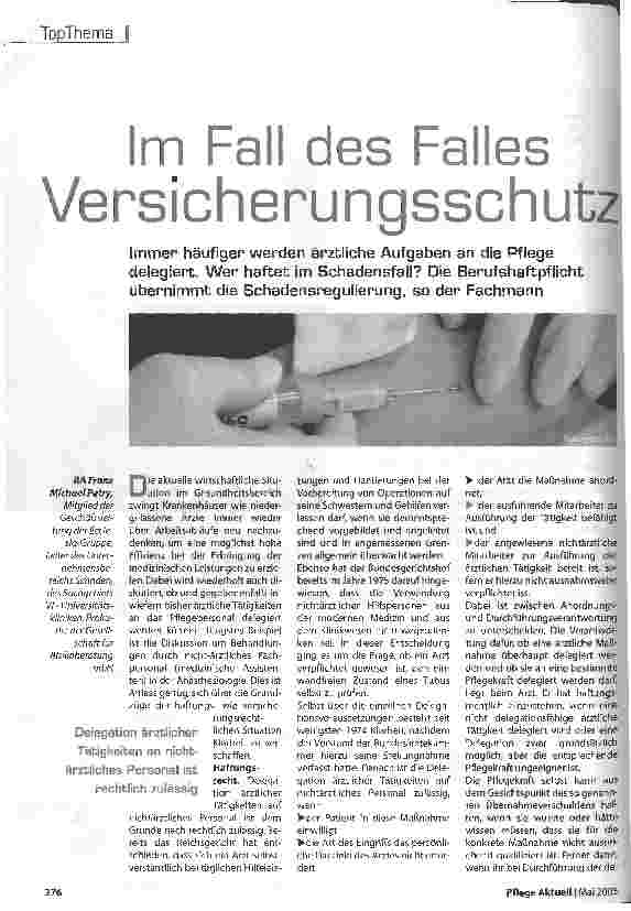 Vorschauseite 1: Im Fall des Falles Versicherungsschutz