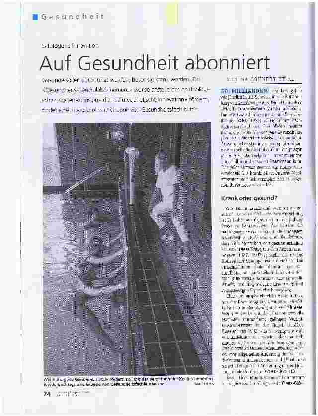 Vorschauseite 1: Salutogene InnovationAuf Gesundheit abonniert