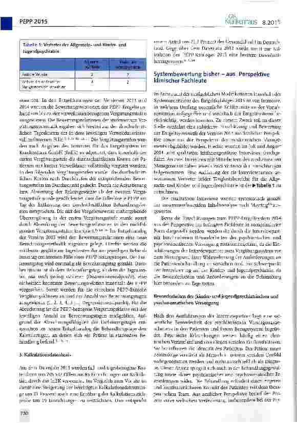 Vorschauseite 2: PEPP-Entgeltsystem 2015 Kritikpunkte umgesetzt?