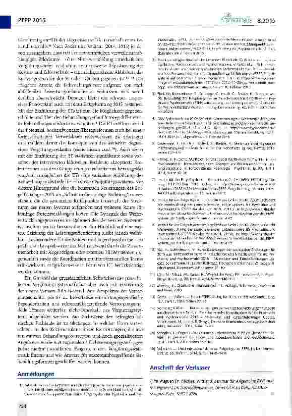 Vorschauseite 5: PEPP-Entgeltsystem 2015 Kritikpunkte umgesetzt?