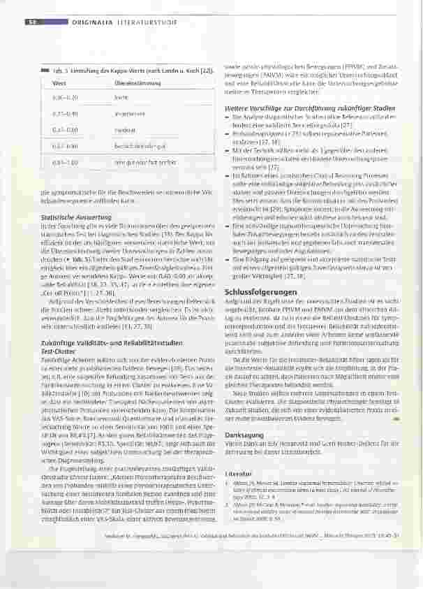 Vorschauseite 6: Validität und Reliabilität der lumbalen PPIVM und PAIVM Ist die Verwendung dieser Tests in der Praxis noch zeitgemäß?