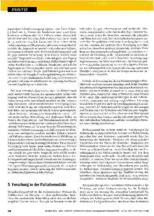 Vorschauseite 6: Palliativmedizinische Versorgung von Krebspatienten in Deutschland
