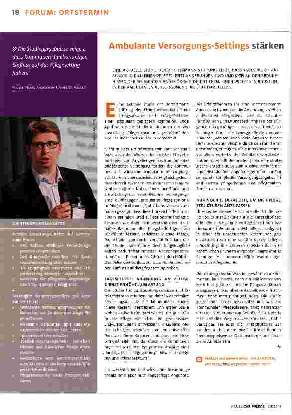 Vorschauseite 1: Ambulante Versorgungs-Settings stärken