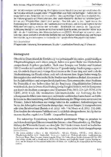 Vorschauseite 2: Der Bedarf hochschulisch qualifizierter Pflegekräfte aus Sicht der Praxis - Ergebnisse einer Expertenbefragung