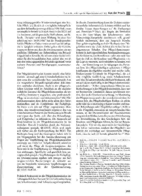 Vorschauseite 2: Rechtsfragen der Pflegedokumentation (1. Teil)