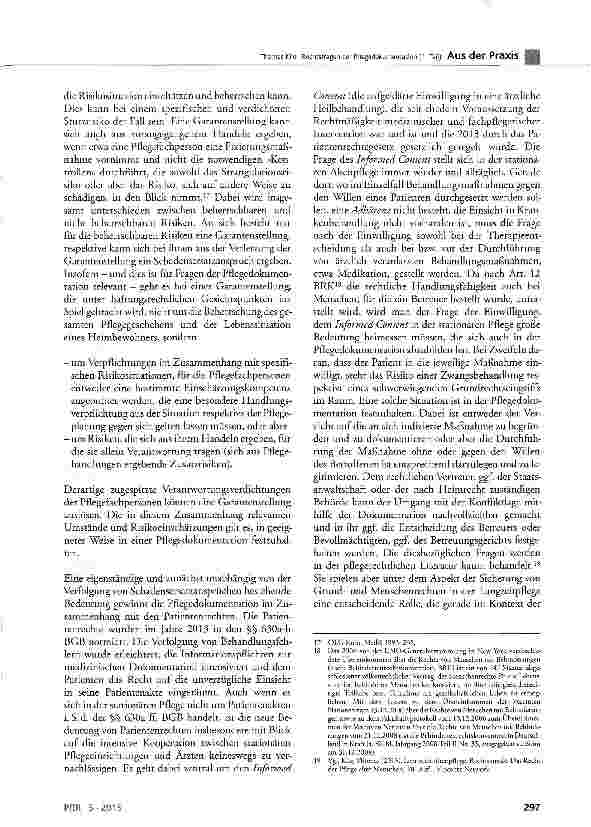 Vorschauseite 4: Rechtsfragen der Pflegedokumentation (1. Teil)