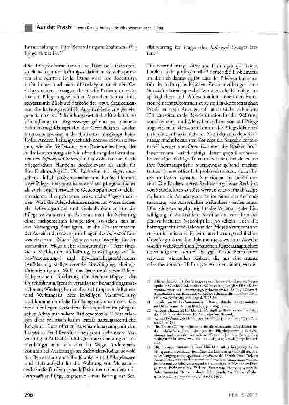Vorschauseite 5: Rechtsfragen der Pflegedokumentation (1. Teil)