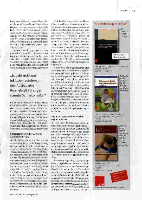 Vorschauseite 2: Therapiewahn und Scheinwelten