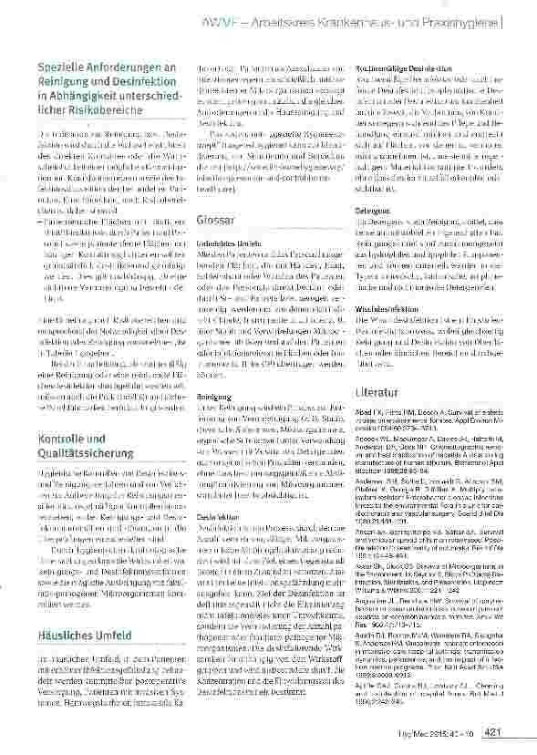 Vorschauseite 4: Hygienische Anforderungen an Hausreinigung und Flächendesinfektion