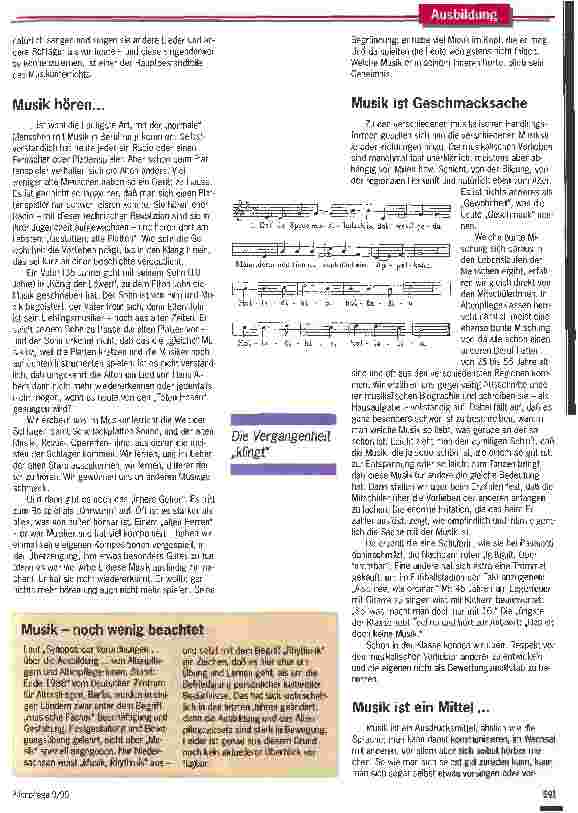 Vorschauseite 3: Vertraute Melodien hört man am liebsten. .. Anmerkungen und Vorschläge zum Musikunterricht in der Altenpflegeausbildung