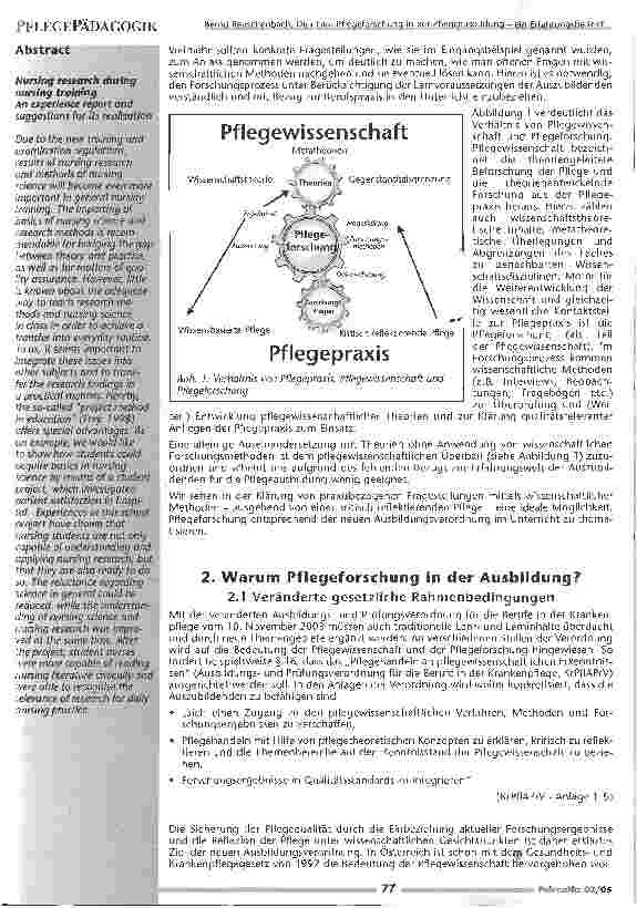 Vorschauseite 2: Pflegeforschung in der Pflegeausbildung