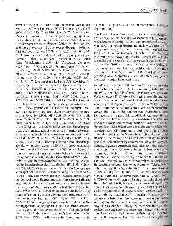 Vorschauseite 4: Arzthaftung auf SchmerzensgeldBrandenburgisches Oberlandesgericht, Urteil vom 28. September 2004 - 1 U 14/04