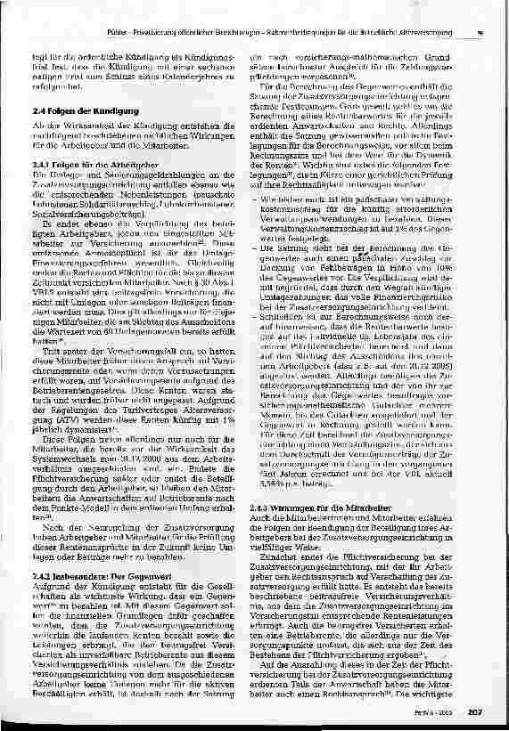 Vorschauseite 4: Privatisierung öffentlicher Einrichtungen Rahmenbedingungen für die Betriebliche Altersversorgung
