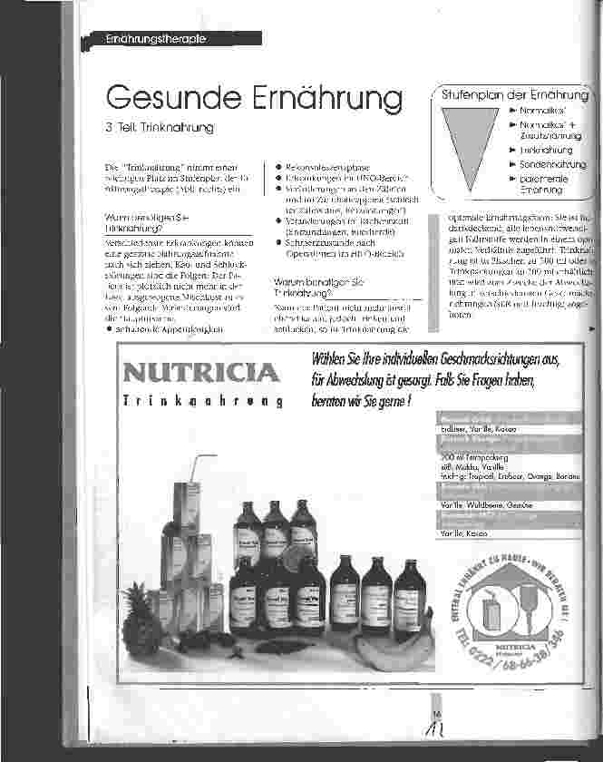 Vorschauseite 1: Gesunde Ernährung 6. Teil: Sondennahrung (3)