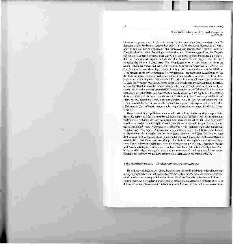Vorschauseite 2: Alter, Krankheit und Demenz. Historische Anmerkungen zu einem aktuellen Thema