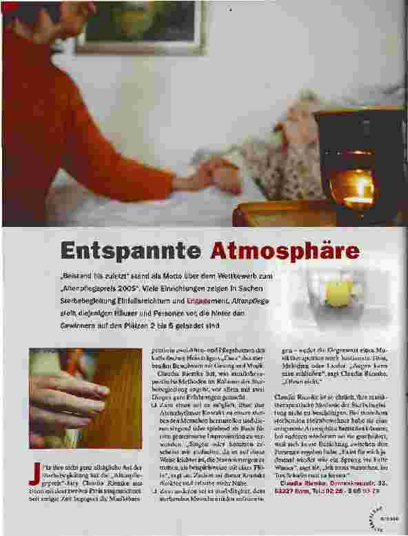 Vorschauseite 1: Entspannte Atmosphäre