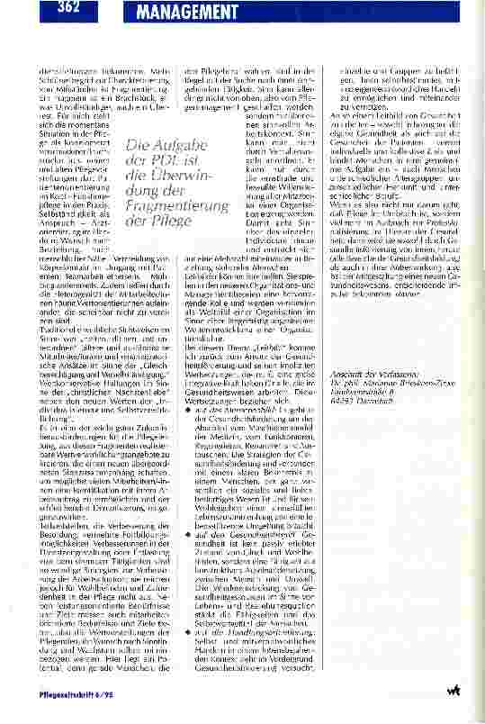 Vorschauseite 4: Die Integration der Gesundheitsförderung ins Pflegeleitbild Zukunftsherausforderung für die Pflegeleitung