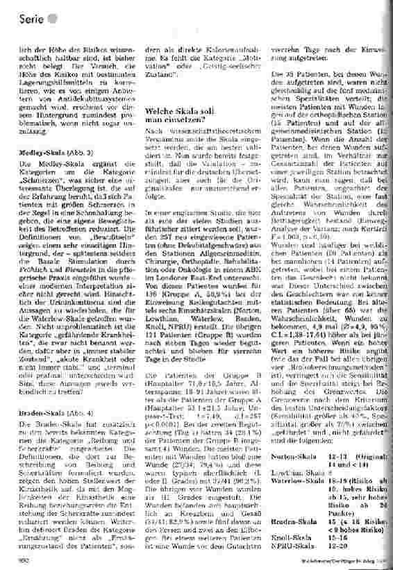 Vorschauseite 5: Aktuelle Therapieformen des Dekubitus 2. Folge: Das Dekubitusrisiko erkennen