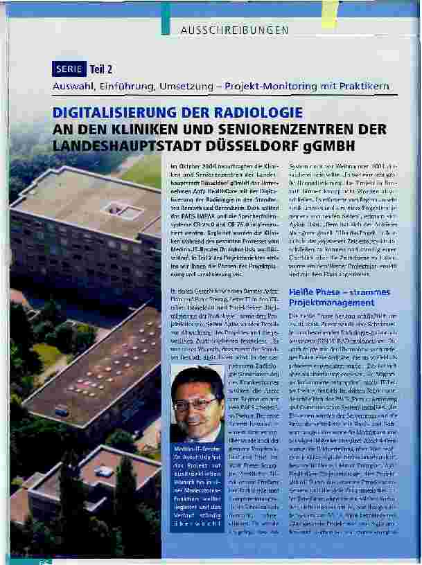 Vorschauseite 1: DIGITALISIERUNG DER RADIOLOGIE AN DEN KLINIKEN UND SENIORENZENTREN DER HAUPTSTADT DÜSSELDORF gGMBHTeil 2