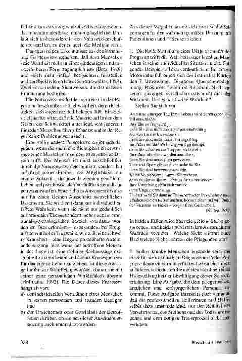 Vorschauseite 2: Wahrheit im Umgang mit kranken Menschen Drittes Internationales Osnabrücker Symposium Pflegewissenschaft 17. /18. November 1994