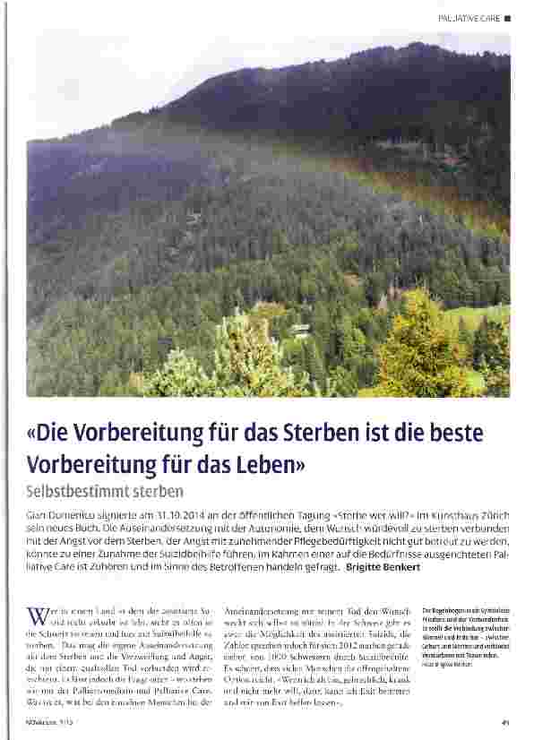 Vorschauseite 1: Die Vorbereitung für das Sterben ist die beste Vorbereitung für das Leben