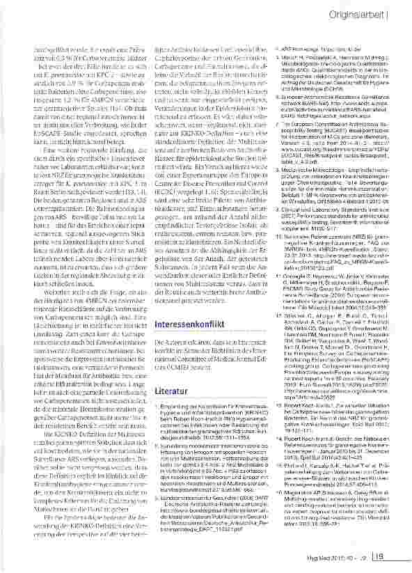 Vorschauseite 5: 4MRGN in der nationalen Antibiotika-Resistenz-Surveillance ARS
