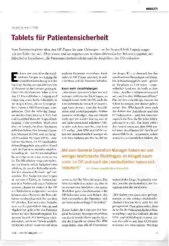 Vorschauseite 2: Tablets für Patientensicherheit