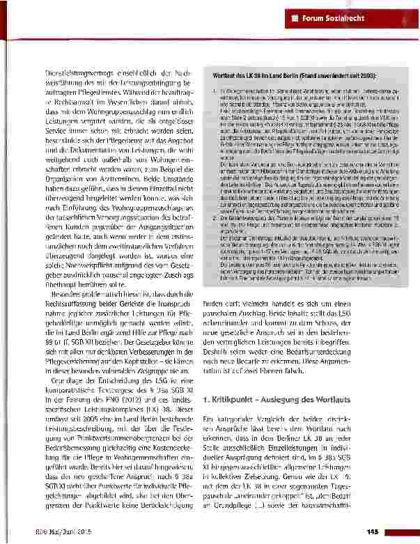 Vorschauseite 2: Wohngruppenzuschlag gemäß § 38a SGB XI - fragwürdige Sanierung der Sozialhilfeträger durch die Pflegekassen