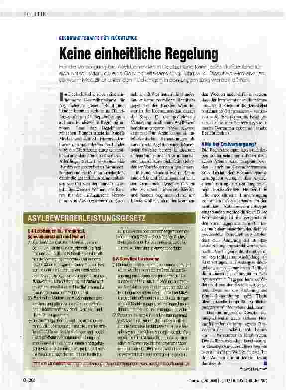 Vorschauseite 1: Keine einheitliche Regelung