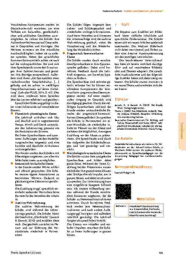 Vorschauseite 5: Erzählen vom Bilderbuch "Die Brücke"