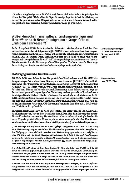 Vorschauseite 4: Beraterbrief Pflege Heft 19-2024