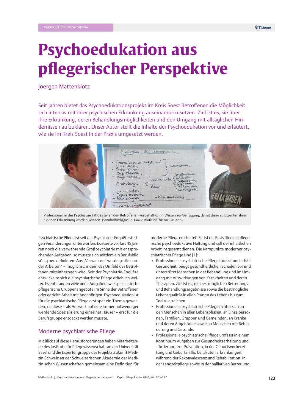 Vorschauseite 1: Psychoedukation aus pflegerischer Perspektive