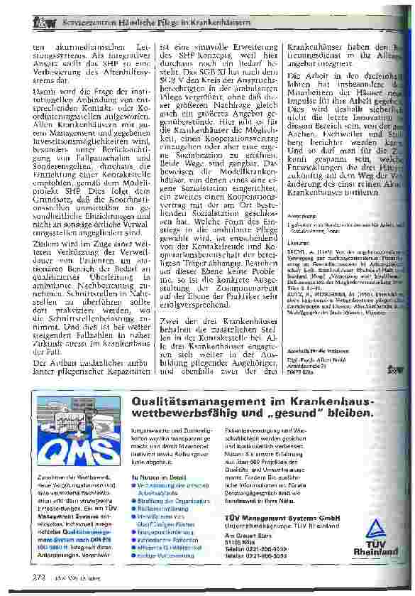 Vorschauseite 5: Servicezentren Häuslicher Pflege in Krankenhäusern Erfahrungen mit einem innovativen Konzept von 1992 bis 1995