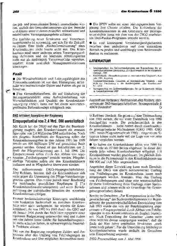 Vorschauseite 6: Fallzahlanstieg und Ausgabenentwicklung im Krankenhausbereich
