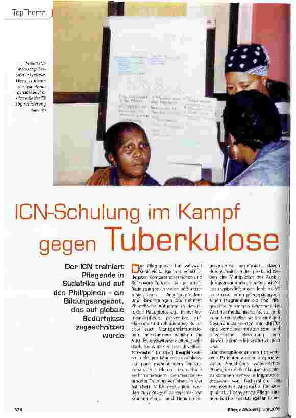 Vorschauseite 1: ICN-Schulung im Kampf gegen Tuberkulose