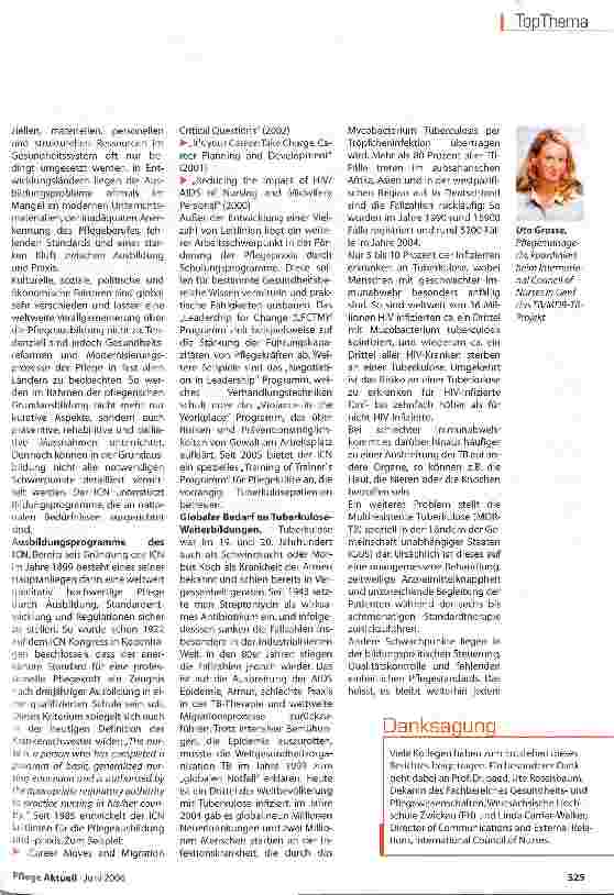 Vorschauseite 2: ICN-Schulung im Kampf gegen Tuberkulose