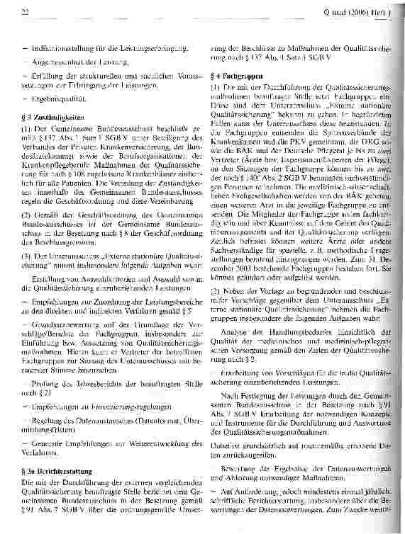 Vorschauseite 2: Neufassung der Vereinbarung zur Qualitätssicherung