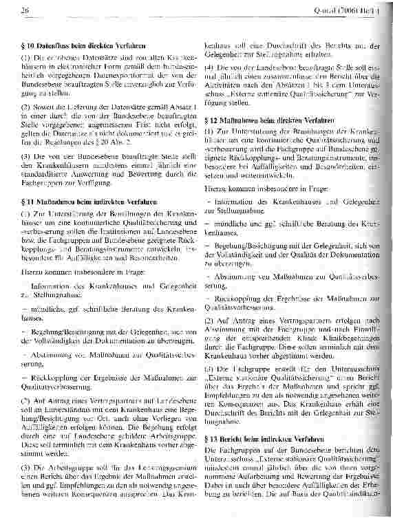 Vorschauseite 6: Neufassung der Vereinbarung zur Qualitätssicherung