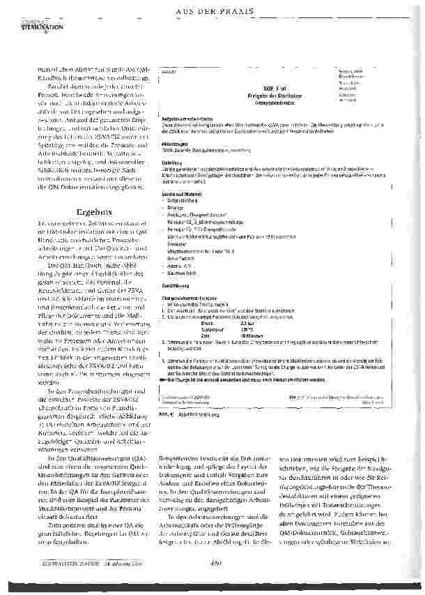 Vorschauseite 3: Qualitätsmanagement-System in der Zentralen Sterilgutversorgungsabteihmg