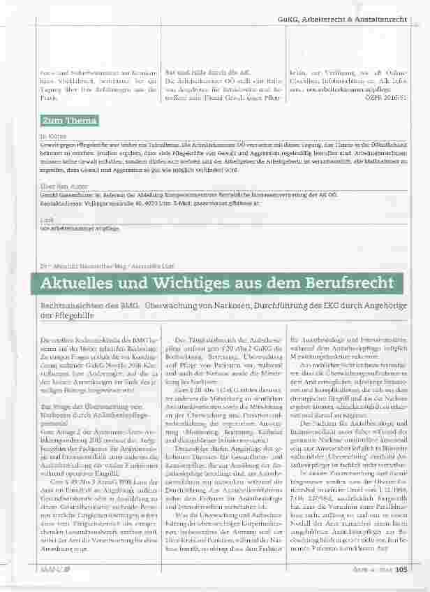Vorschauseite 1: Aktuelles und Wichtiges aus dem Berufsrecht