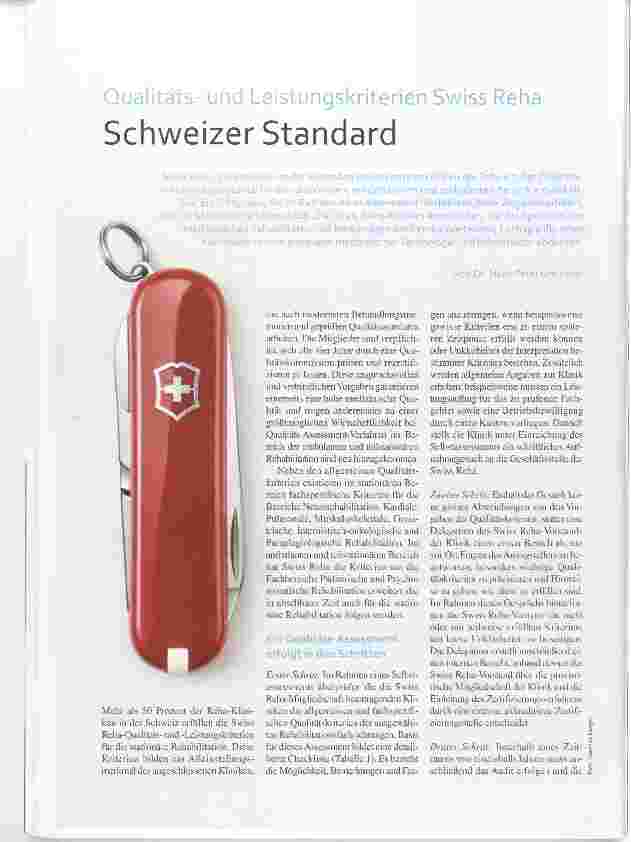 Vorschauseite 1: Qualitätsund Leistungskriterien Swiss Reha Schweizer Standard