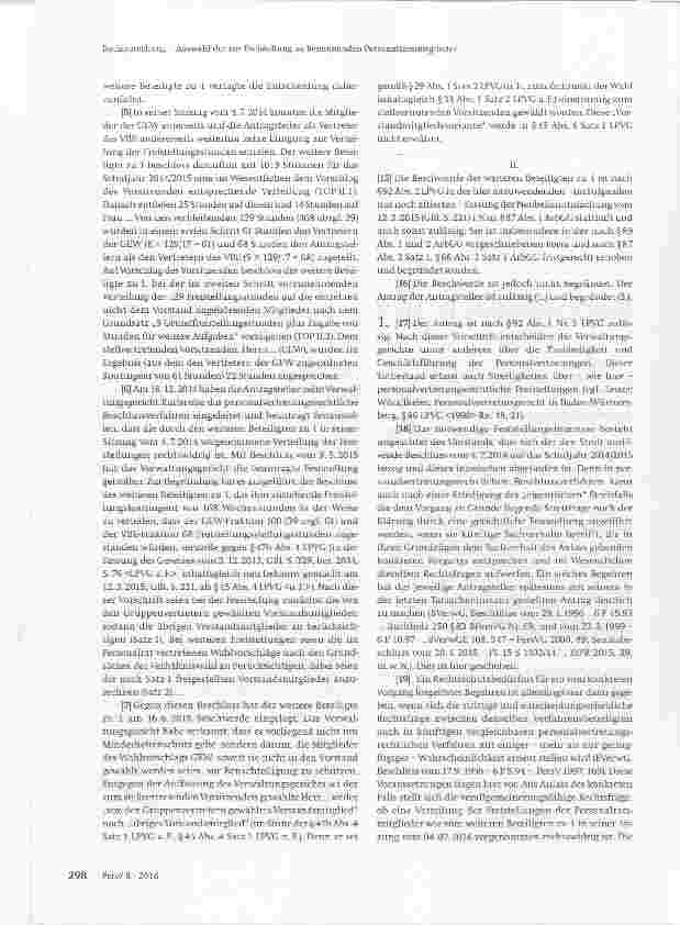Vorschauseite 2: Auswahl der zur Freistellung zu benennenden Personalratsmitglieder