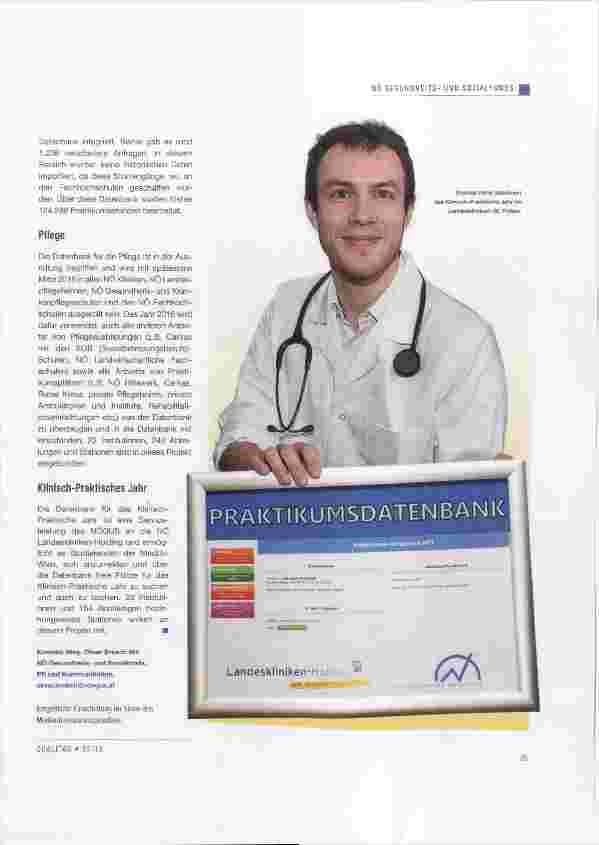 Vorschauseite 2: Praktikumsdatenbank für Gesundheitsberufe