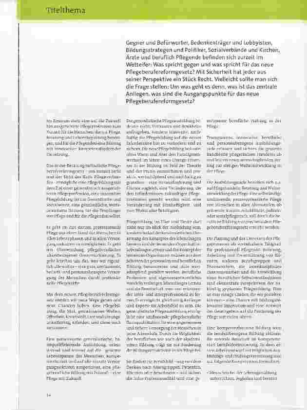 Vorschauseite 3: Das neue Pflegeberufereformgesetz